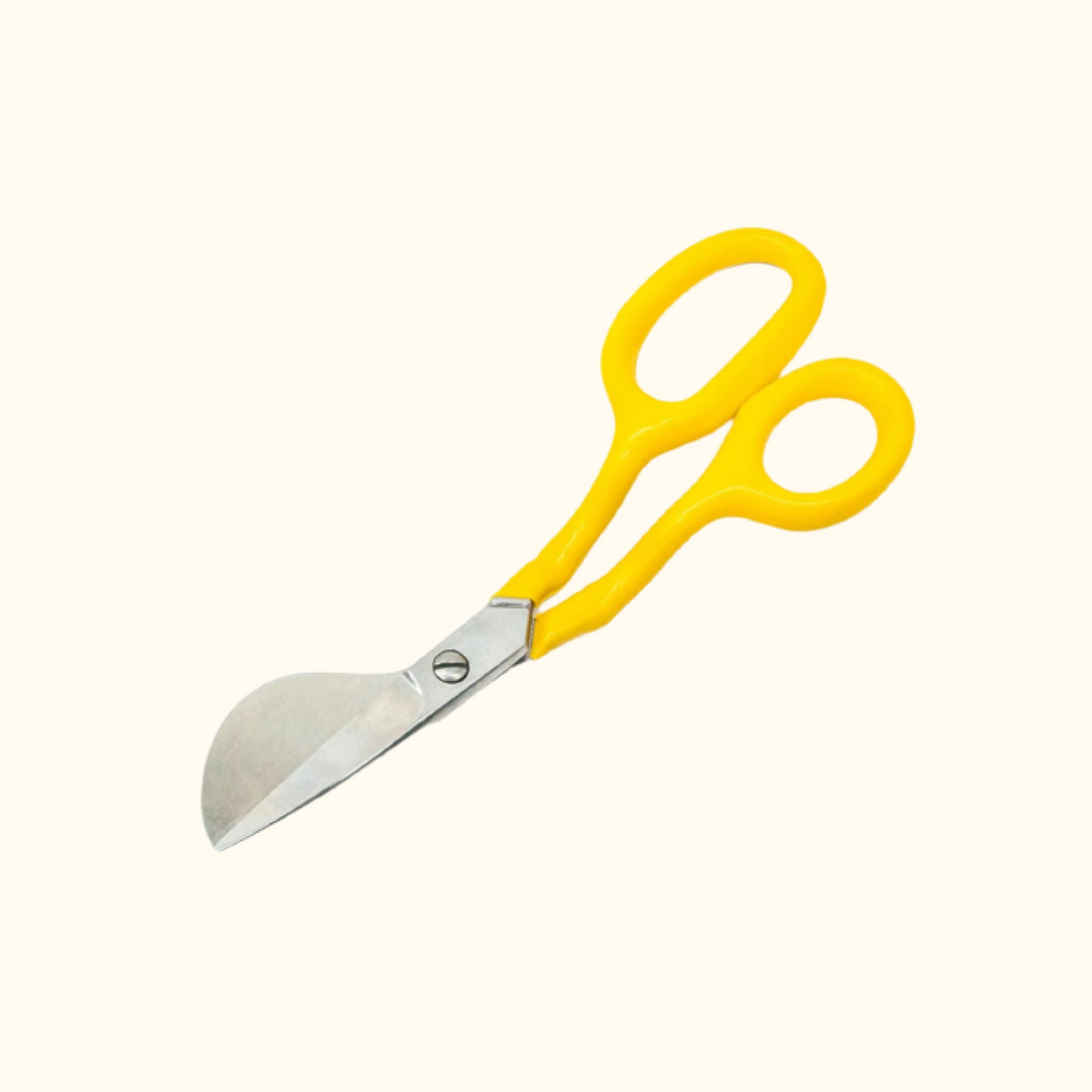 Blue and yellow duckbill scissors